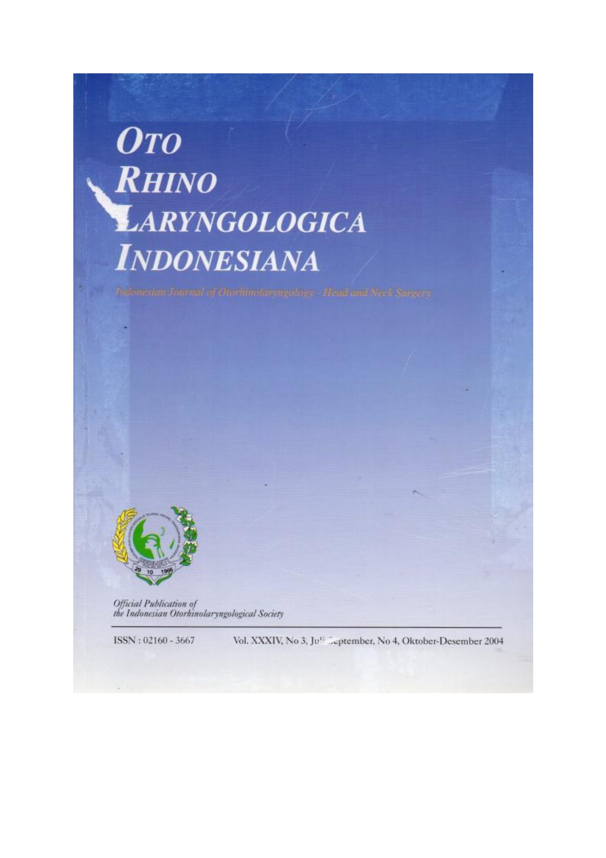 					View Vol. 34 (2004): Volume 34, No. 4 October - December 2004
				